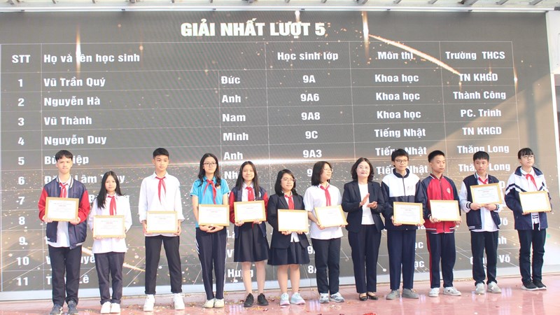 Quận Ba Đình: Trao 55 giải Nhất học sinh giỏi cấp quận