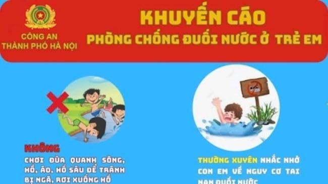 Công an Hà Nội khuyến cáo phòng chống đuối nước trẻ em hè năm 2025