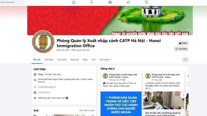 Hà Nội: Tiếp nhận thông tin qua trang facebook người nước ngoài vi phạm pháp luật về xuất nhập cảnh