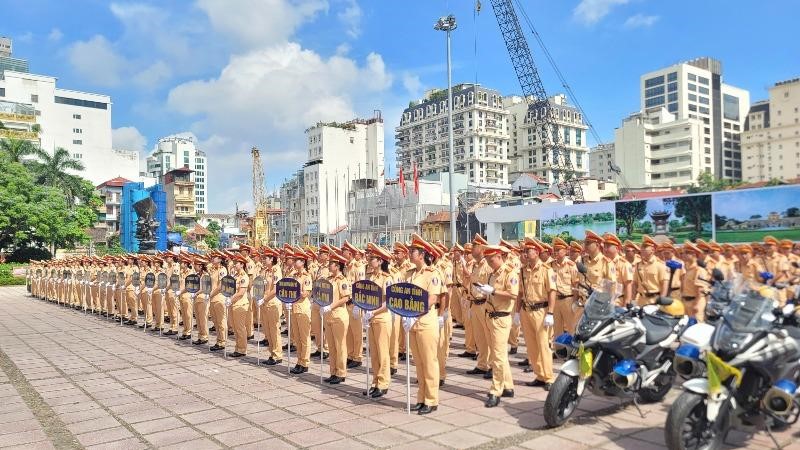 Hà Nội tiếp nhận hơn 600 Cảnh sát giao thông phục vụ Lễ duyệt binh, diễu binh A80