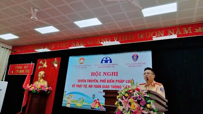 Tuyên truyền Luật Trật tự, an toàn giao thông đường bộ tại xã Thanh Trì