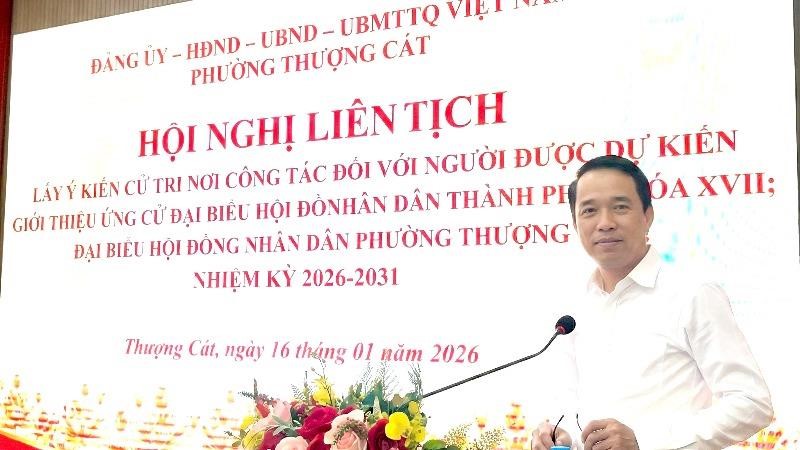 Phường Thượng Cát lấy ý kiến cử tri đối với người dự kiến ứng cử đại biểu HĐND các cấp 