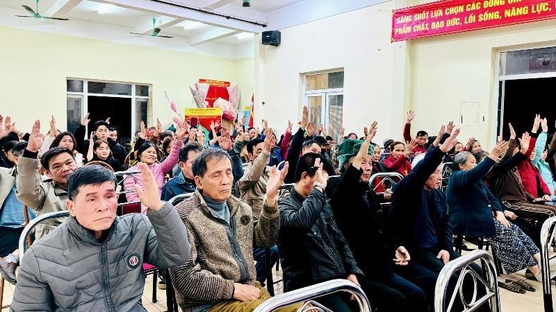 Cử tri thôn Đông Trạch, xã Nam Phù tín nhiệm cao nhân sự ứng cử đại biểu HĐND xã khóa II, nhiệm kỳ 2026-2031