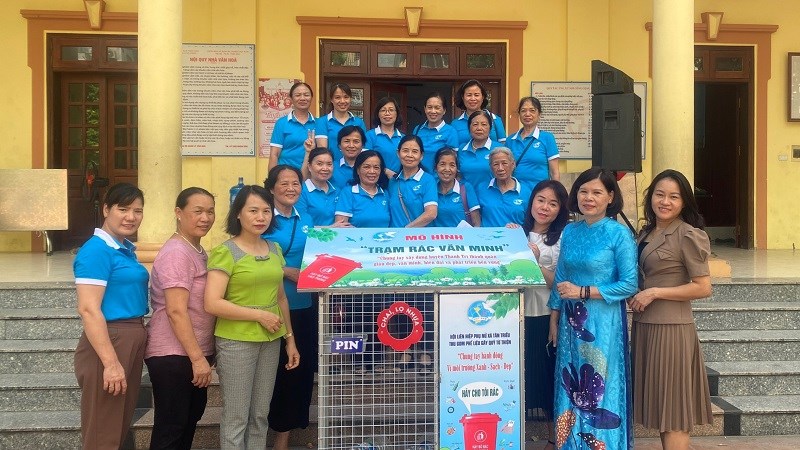 Hội LHPN huyện Thanh Trì ra mắt nhiều mô hình phòng chống rác thải nhựa