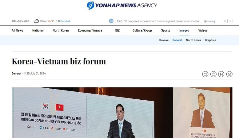 Báo chí Hàn Quốc đưa tin đậm nét về chuyến thăm của Thủ tướng Phạm Minh Chính