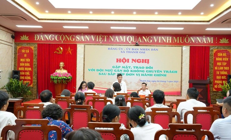 Xã Thanh Oai: Gặp mặt trao đổi với đội ngũ cán bộ không chuyên trách sau sắp xếp đơn vị hành chính