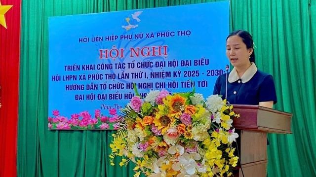 Hội LHPN xã Phúc Thọ triển khai kế hoạch tổ chức Đại hội đại biểu lần thứ I, nhiệm kỳ 2025 – 2030