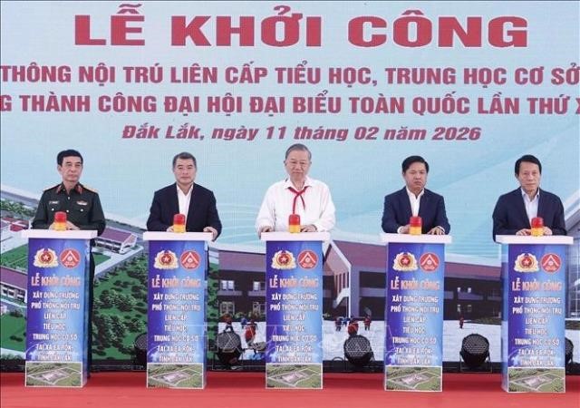 Tổng Bí thư Tô Lâm dự khởi công trường phổ thông nội trú tại xã Ea Rốk (Đắk Lắk)