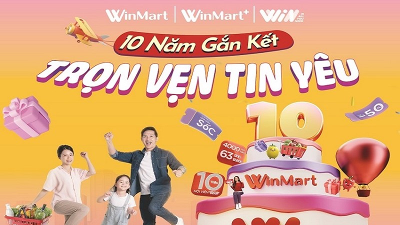 WinMart đón 10 tuổi, giảm sốc nhiều sản phẩm lên tới 50%