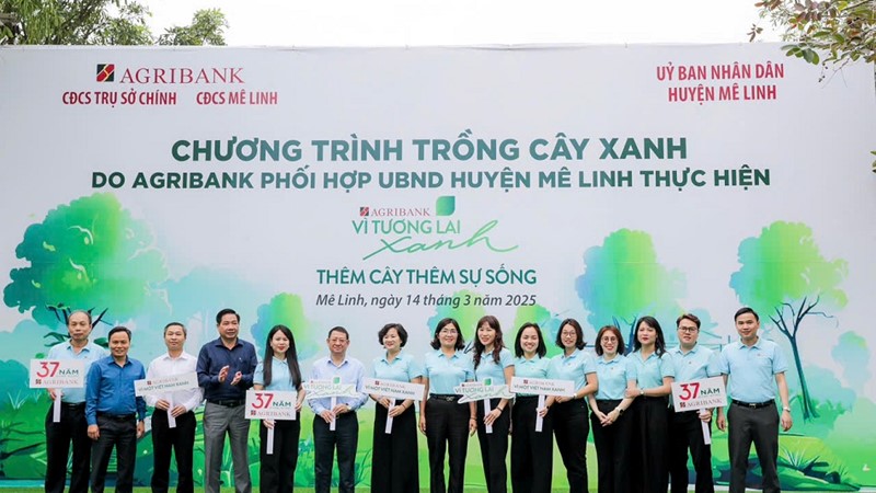 “Agribank - Thêm cây, thêm sự sống”, lan tỏa hành trình “Vì tương lai xanh” tại Mê Linh