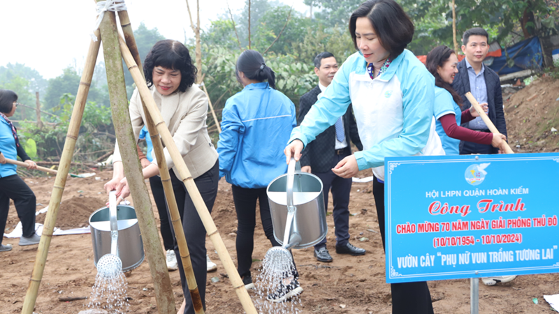 Quận Hoàn Kiếm: Trồng thêm nhiều cây xanh tại vườn rừng bờ vở sông Hồng