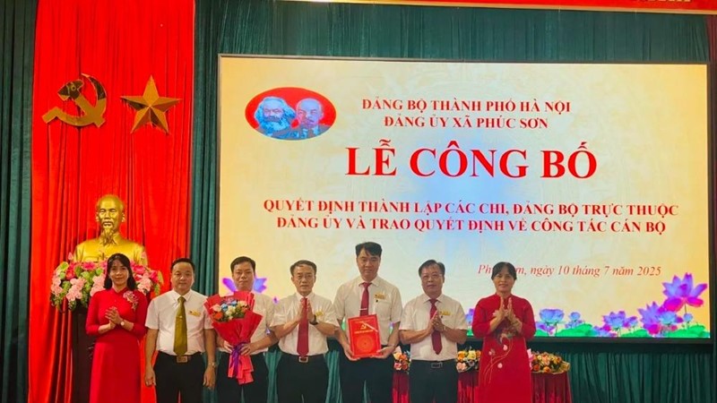 Đảng uỷ xã Phúc Sơn: Công bố các quyết định thành lập tổ chức Đảng