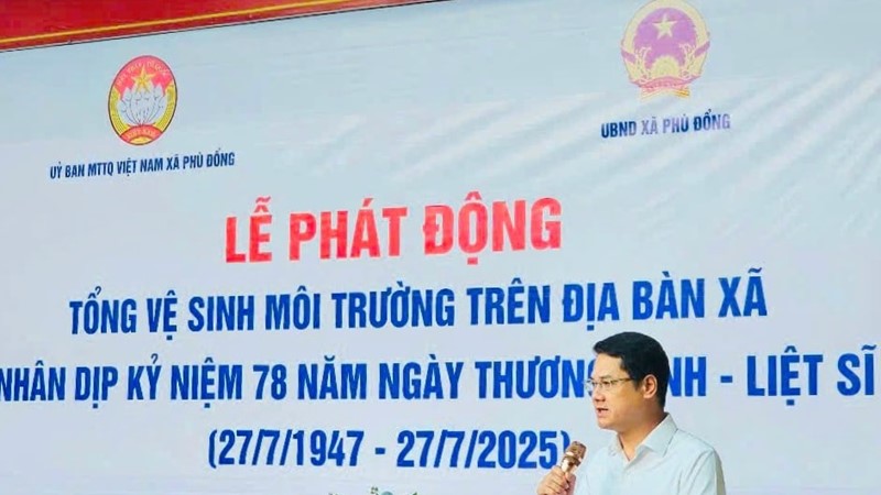 Xã Phù Đổng, TP Hà Nội: Phát động tổng vệ sinh môi trường trên địa bàn