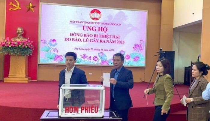 UB MTTQ Việt Nam xã Sóc Sơn tiếp nhận ủng hộ đồng bào vùng lũ miền Trung - Tây Nguyên đến ngày 15/12