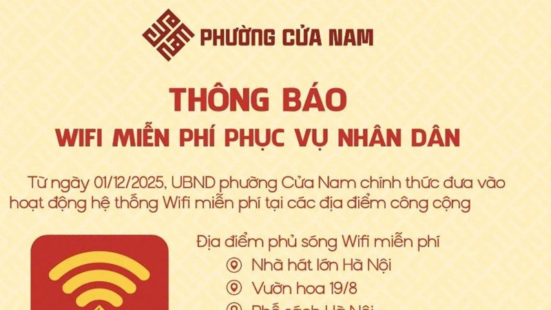 Phường Cửa Nam triển khai hệ thống WiFi miễn phí tại nhiều điểm công cộng