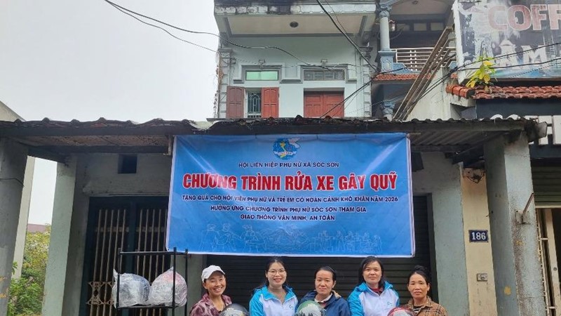 Hội LHPN xã Sóc Sơn tổ chức chương trình “Rửa xe gây quỹ từ thiện” giúp phụ nữ có hoàn cảnh khó khăn