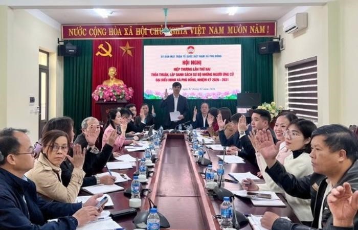 Xã Phù Đổng tổ chức Hội nghị hiệp thương lần thứ hai lập danh sách sơ bộ những người ứng cử đại biểu HĐND xã nhiệm kỳ 2026- 2031