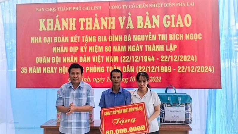 Nhiệt điện Phả Lại hỗ trợ xây dựng nhà Đại đoàn kết tại thành phố Chí Linh