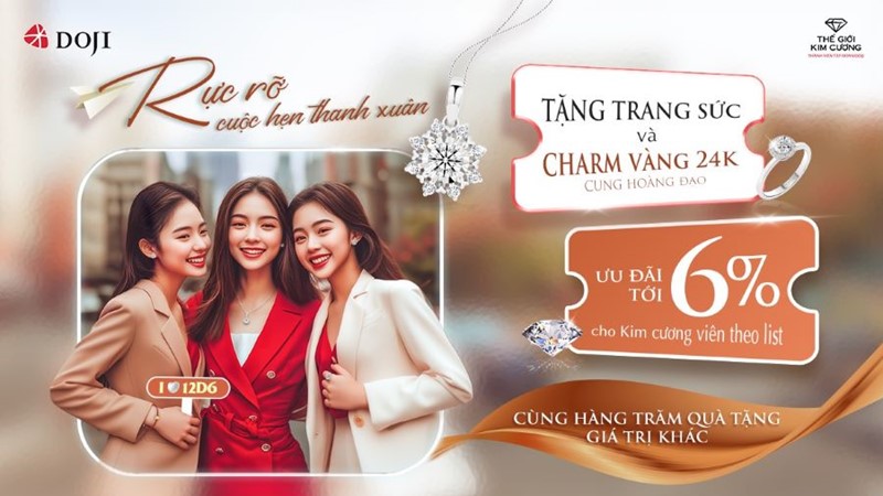 Rực rỡ hơn cả thanh xuân với quà tặng trang sức từ DOJI