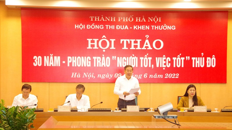 Hà Nội tổ chức Hội thảo 30 năm triển khai phong trào “Người tốt, việc tốt”