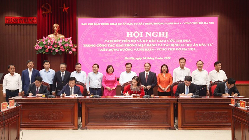 Hà Nội và 2 tỉnh ký kết giao ước thi đua thực hiện Dự án đường Vành đai 4 - Vùng Thủ đô