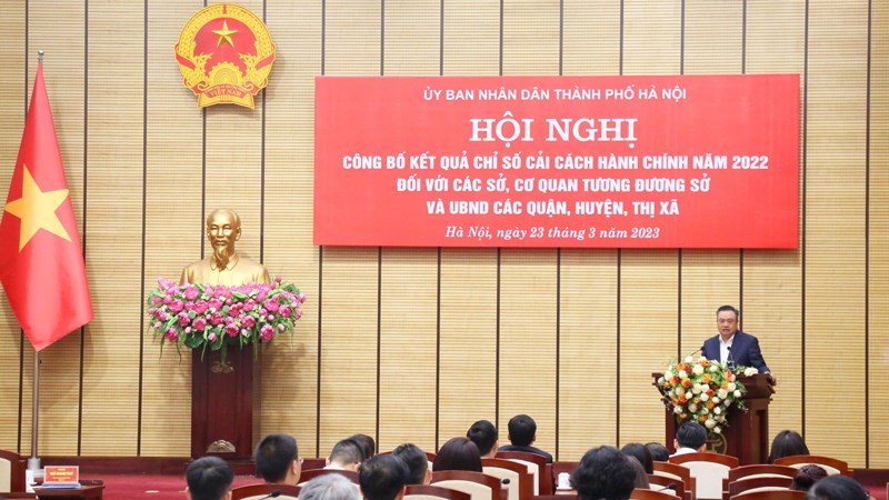 Chỉ số cải cách hành chính năm 2022 của Hà Nội cải thiện rõ nét