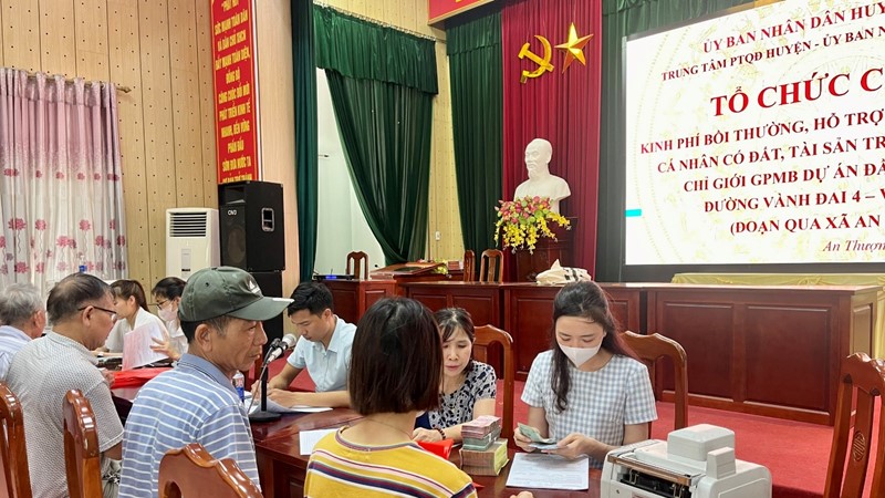 109 hộ dân xã An Thượng được nhận tiền bồi thường GPMB dự án đường Vành đai 4