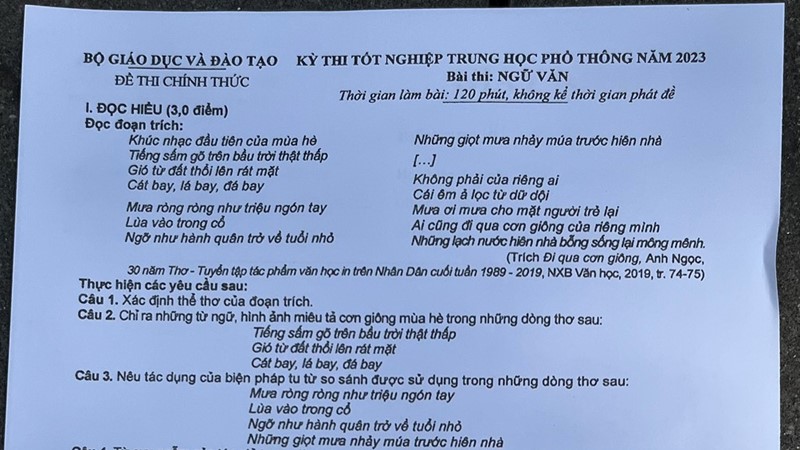 "Nghi án" lộ đề thi môn Ngữ văn: Bộ Giáo dục và Đào tạo phản hồi, Bộ Công an vào cuộc xác minh