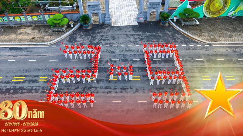 Sôi động chương trình đồng diễn dân vũ chào mừng Quốc khánh 2/9 tại xã Mê Linh
