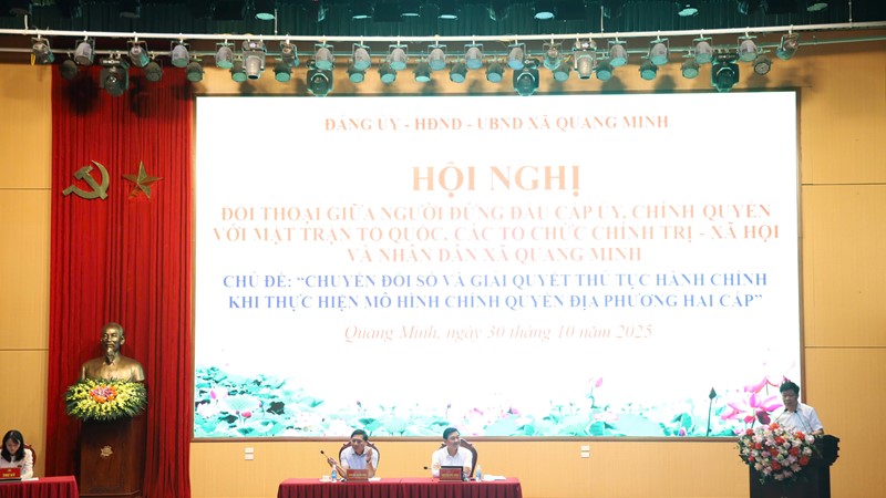 Xã Quang Minh đối thoại về chuyển đổi số và giải quyết thủ tục hành chính khi thực hiện mô hình chính quyền địa phương 2 cấp