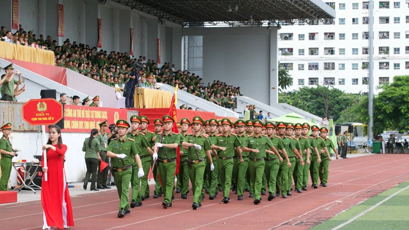 Sôi nổi Hội thi điều lệnh, quân sự, võ thuật Công an nhân dân năm 2023