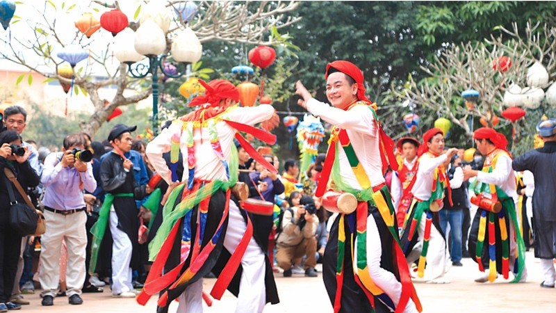 Độc đáo điệu múa bồng làng Triều Khúc, xã Tân Triều