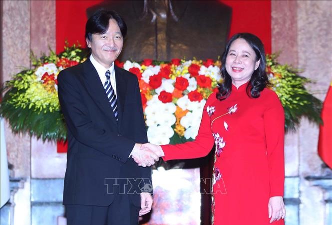 Phó Chủ tịch nước Võ Thị Ánh Xuân chủ trì Lễ đón và hội đàm với Hoàng Thái tử Nhật Bản