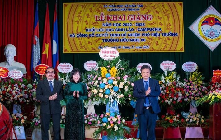 Trường Hữu nghị 80: Khai giảng năm học mới 2022 - 2023 khối lưu học sinh Lào và Campuchia