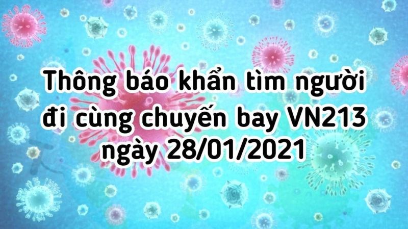 Khẩn cấp tìm người đi trên chuyến bay VN213 từ Nội Bài đến TP. HCM vào lúc 15h ngày 28/1