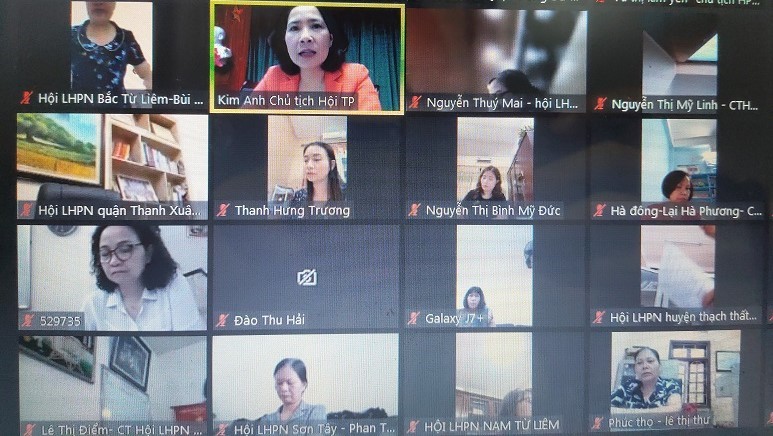 Hội LHPN Hà Nội: Giao ban trực tuyến với Chủ tịch Hội LHPN các quận,  huyện, thị xã